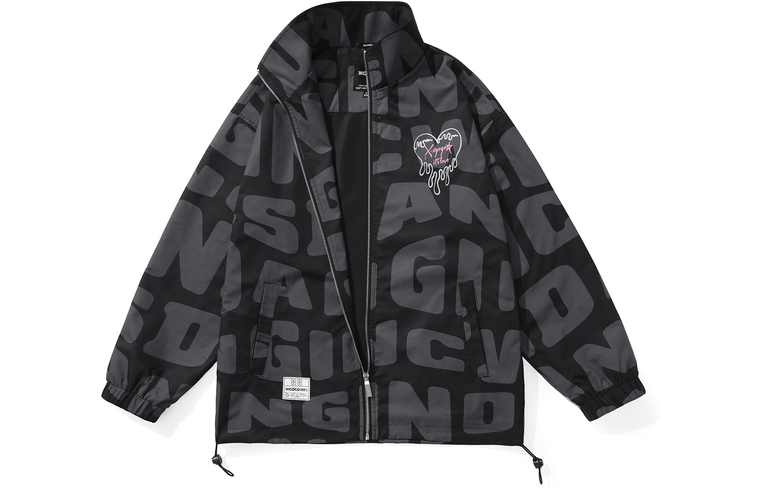 Куртка Xxgogo Letter Print Heart Jacket