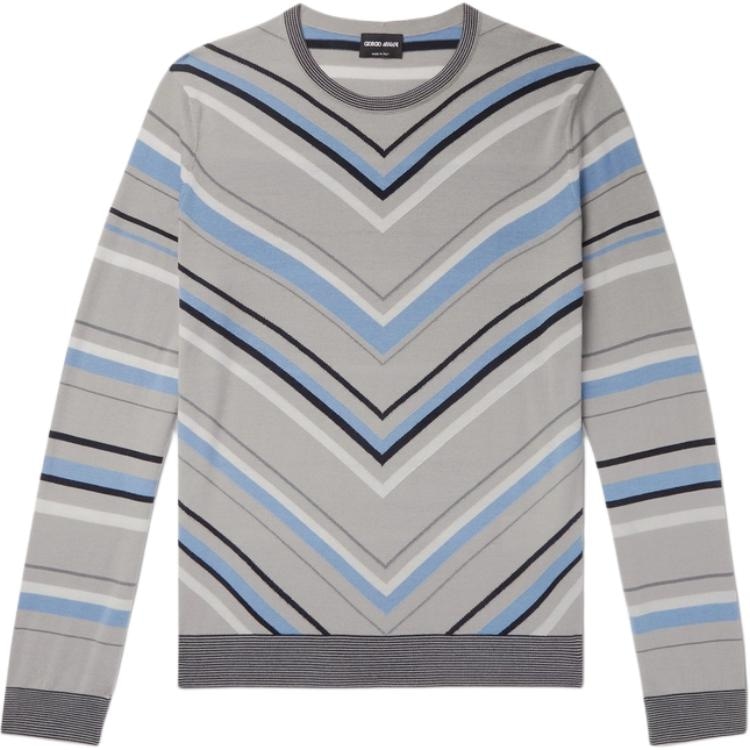 Giorgio Armani Armani Crewneck Wool Sweater Unisex Patterned