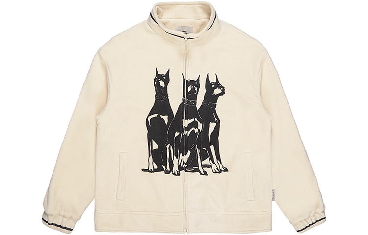 EMPTY REFERENCE Doberman Print Jacket Beige