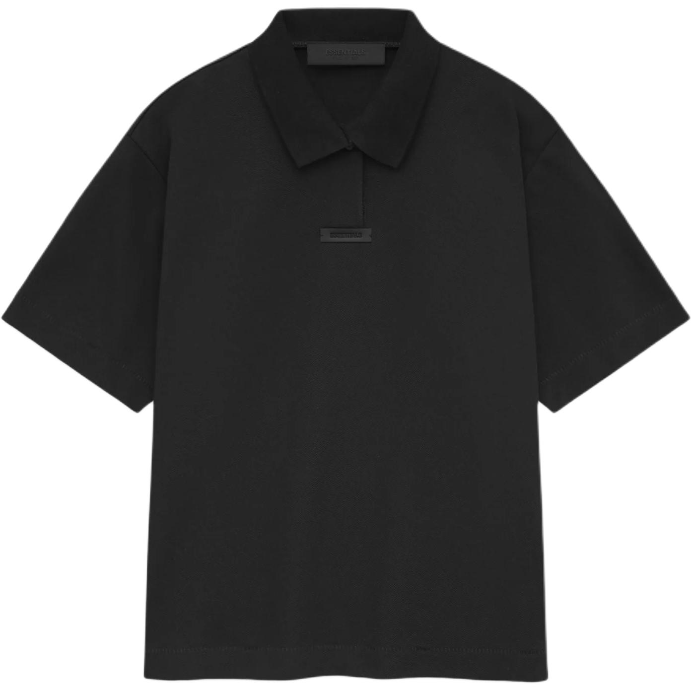 Fear of God Essentials Pique Polo Obsidian Black