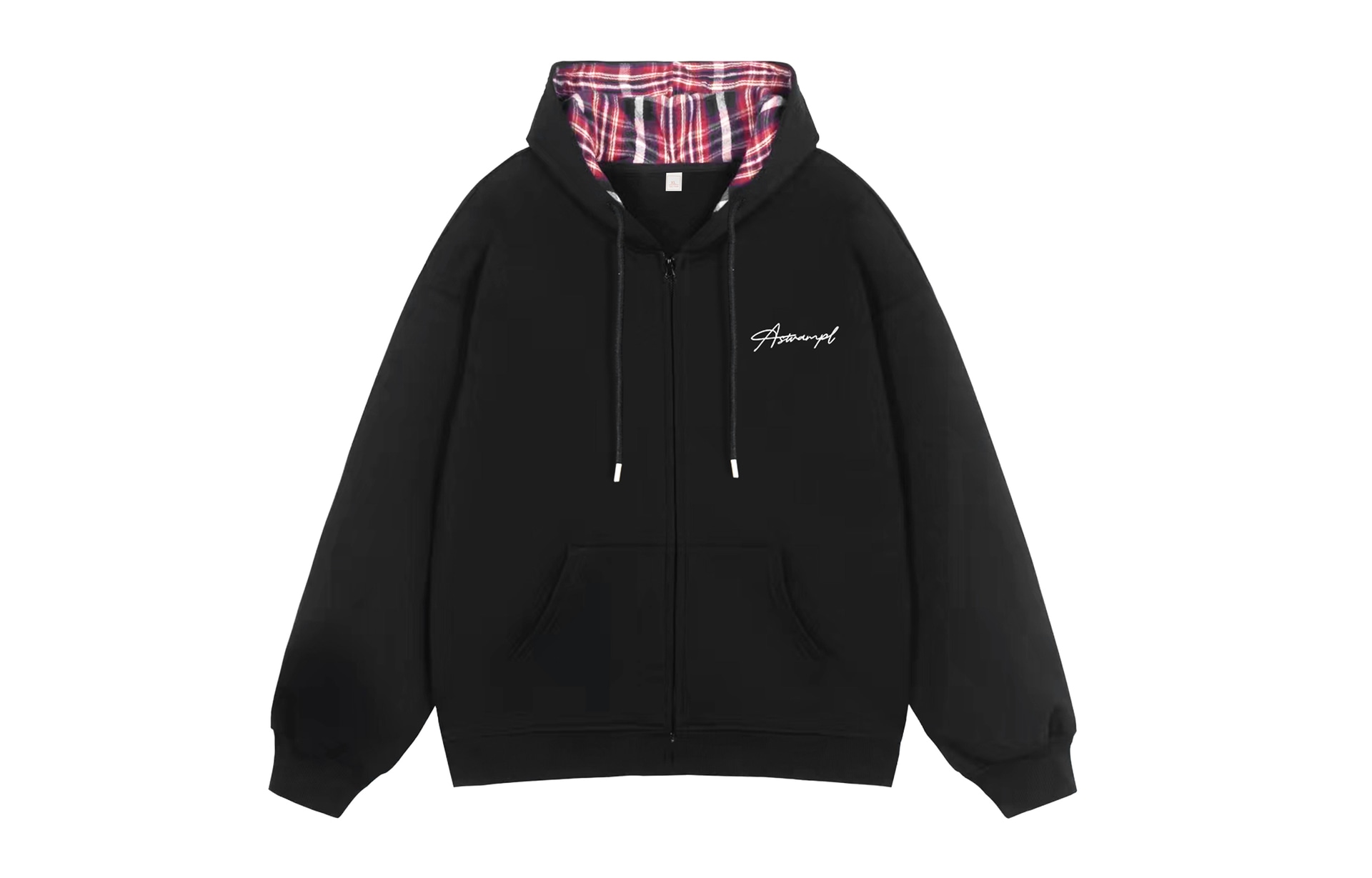 SWAMP AREA Hoodie Plaid Patchwork