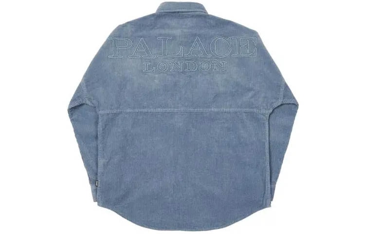PALACE Washed Drop Shoulder Cord Shirt Dusty Blue FW21