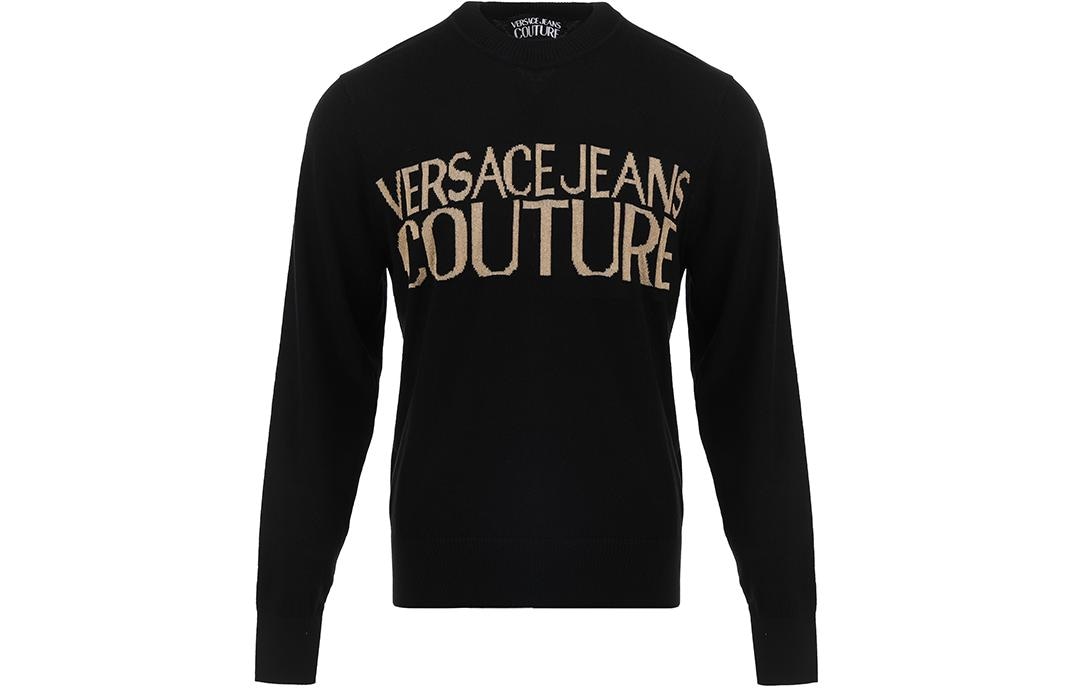 Versace Jeans Couture SS24 Logo Knit Sweater Black