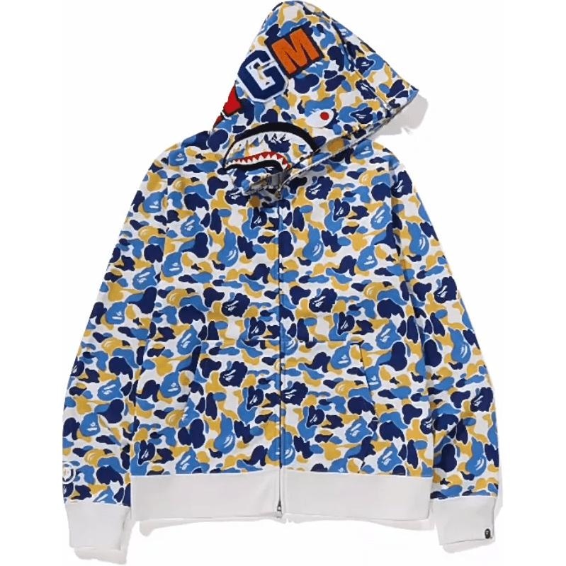 A BATHING APE BAPE Shark Hoodie Blue Yellow