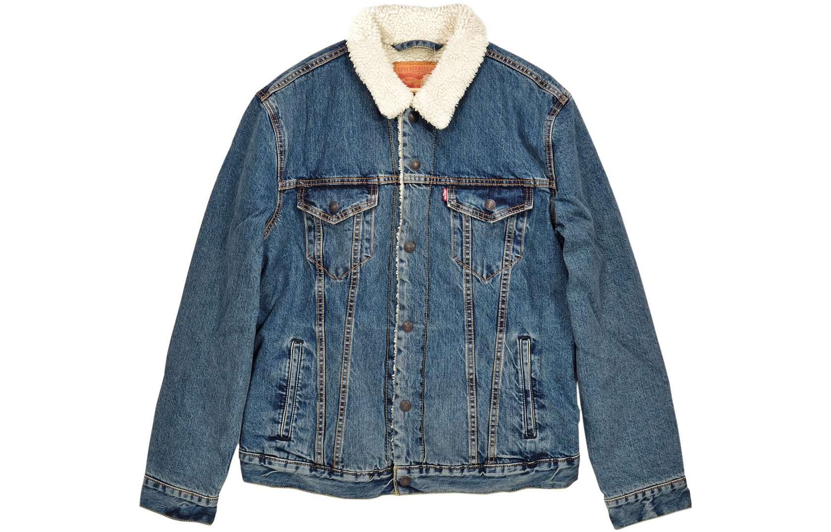 levi’s Levi's FW22 Fleece Denim Jacket Dark Blue