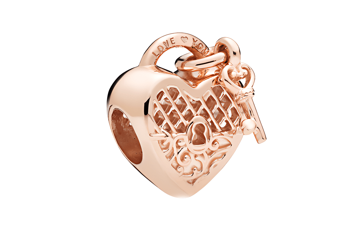 Pandora/潘多拉 Pandora Love Lock Charm Rose Gold