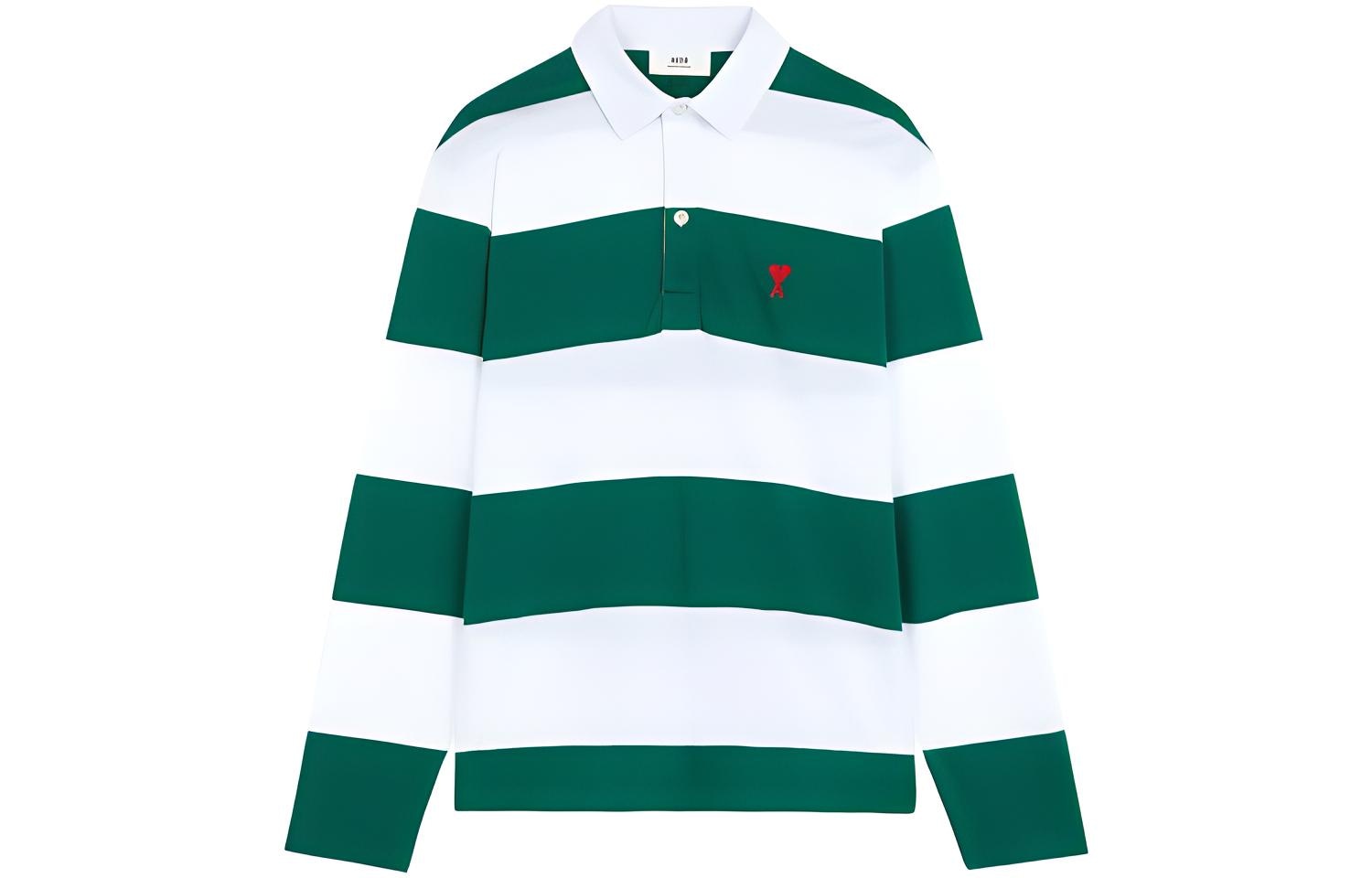 AMIPARIS Striped Long Sleeve Polo
