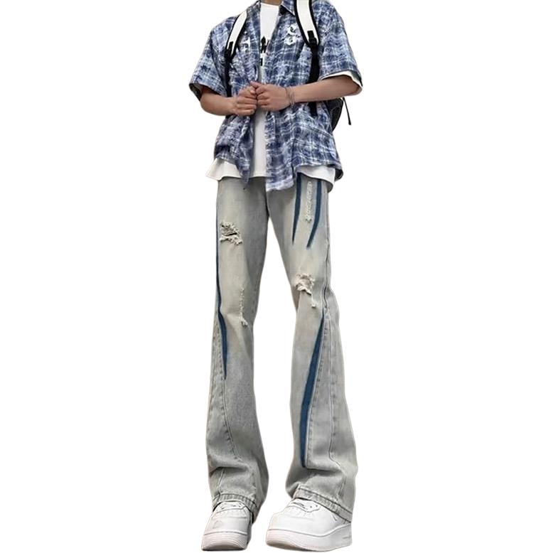 Panda Adevil Tie-Dye Distressed Jeans Yellow Clay — фото 5