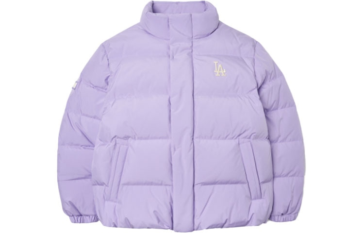 MLB Logo Puffer Jacket Light Purple