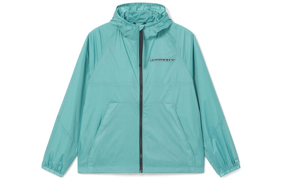 Lacoste Logo Print Hoodie Jacket Blue