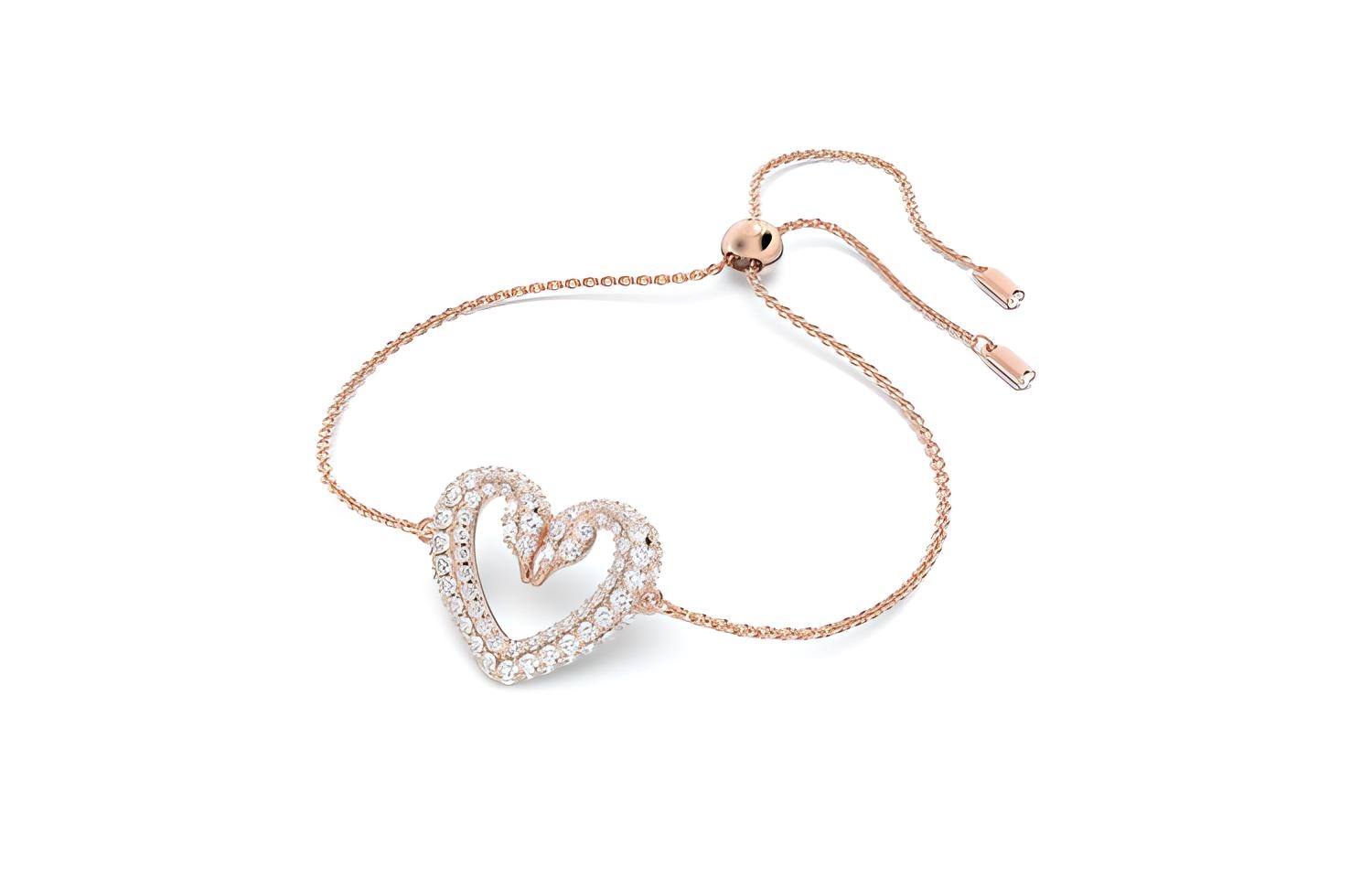 Swarovski Swan Heart Bracelet Rose Gold — фото 1