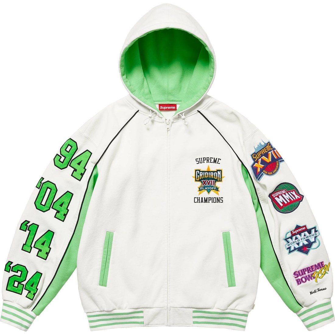 Supreme Playoffs Zip Up Hooded Sweatshirt — фото 6