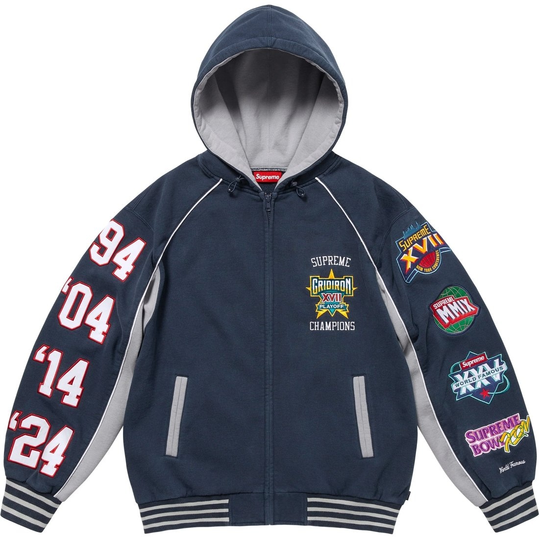 Supreme Playoffs Zip Up Hooded Sweatshirt — фото 3