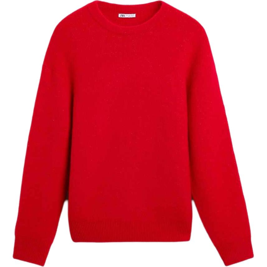 ZARA FW24 New Year Knit Sweater Red