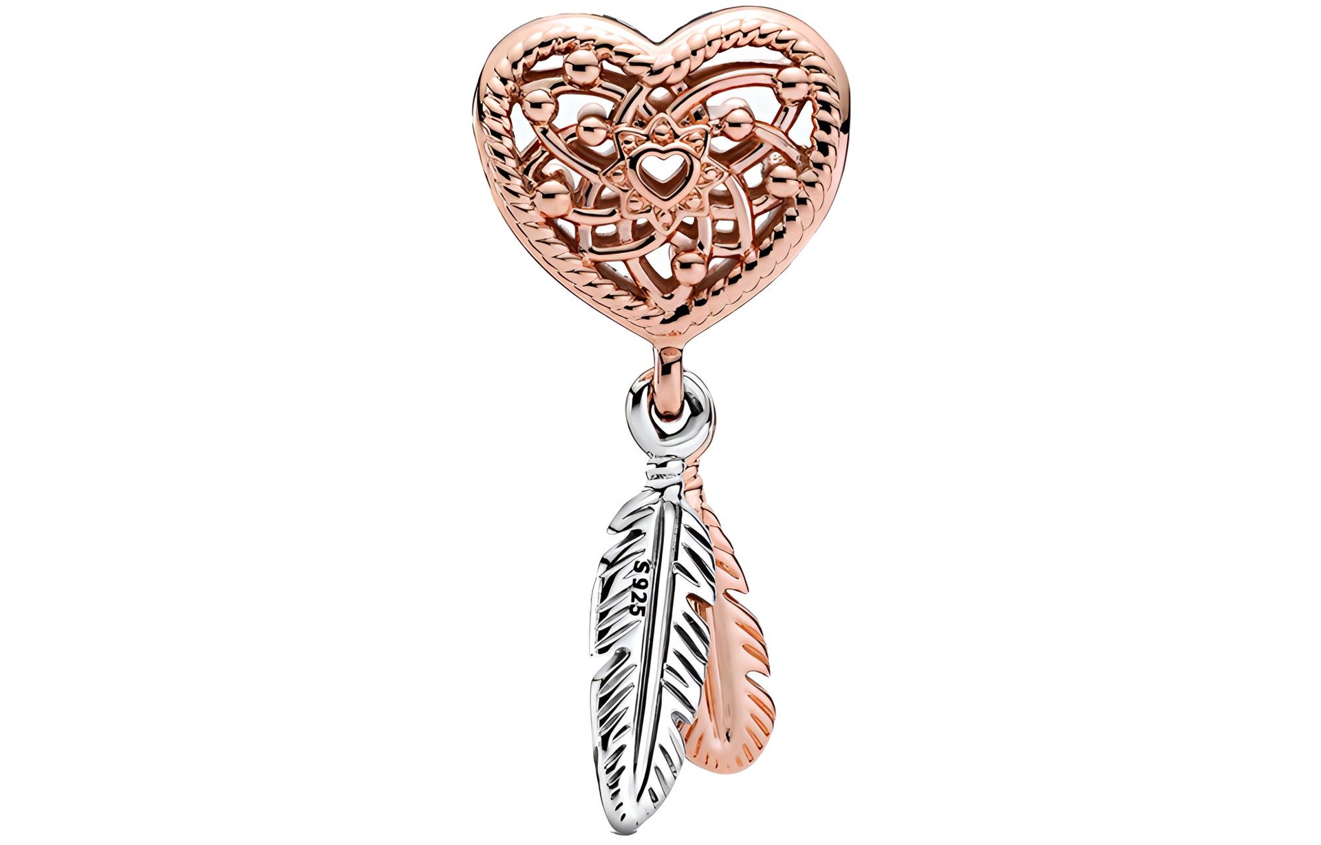 Pandora/潘多拉 Pandora Dreamcatcher Heart Charm Rose Gold