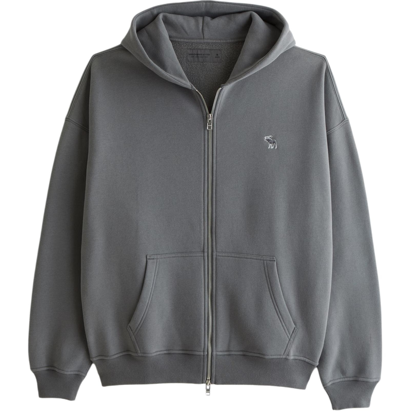 Abercrombie＆Fitch AF Hoodie Zipper Long Sleeve Gray