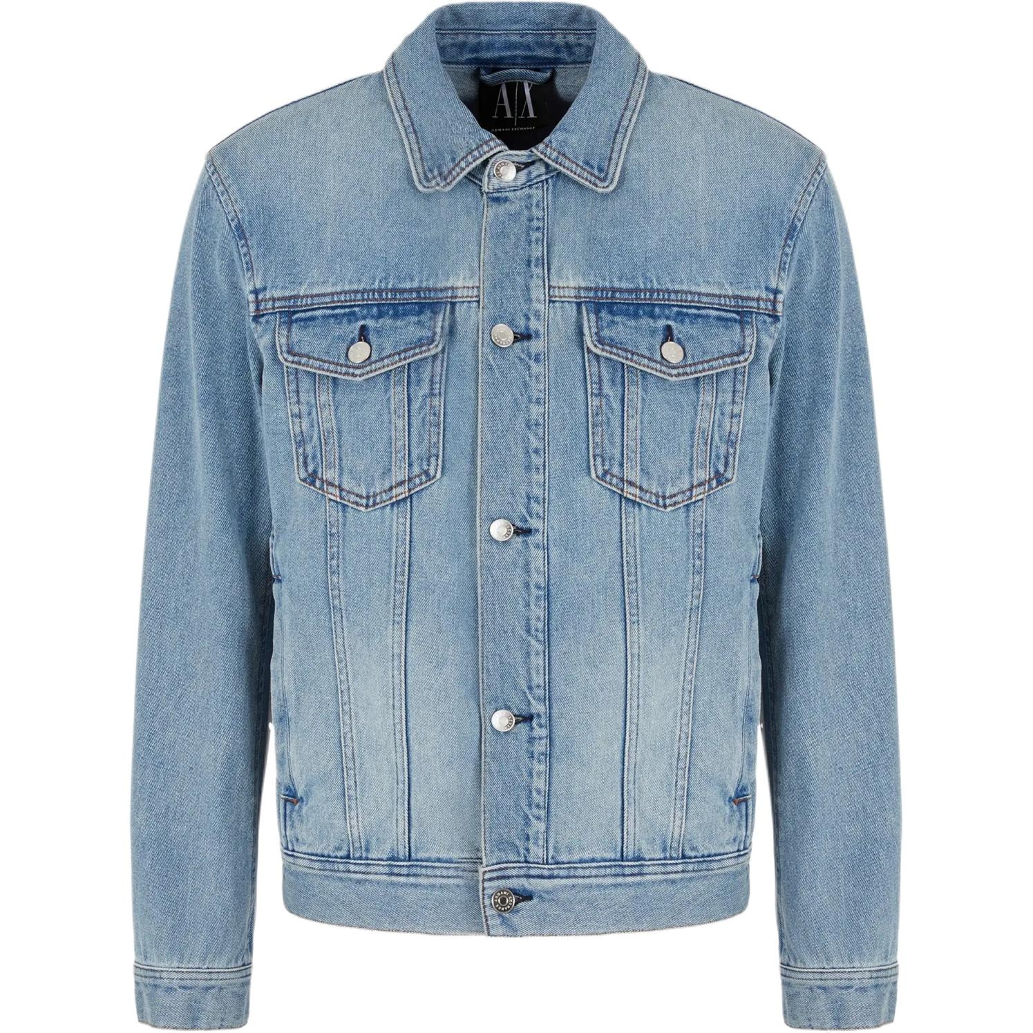 Armani Exchange SS24 Washed Denim Jacket Indigo