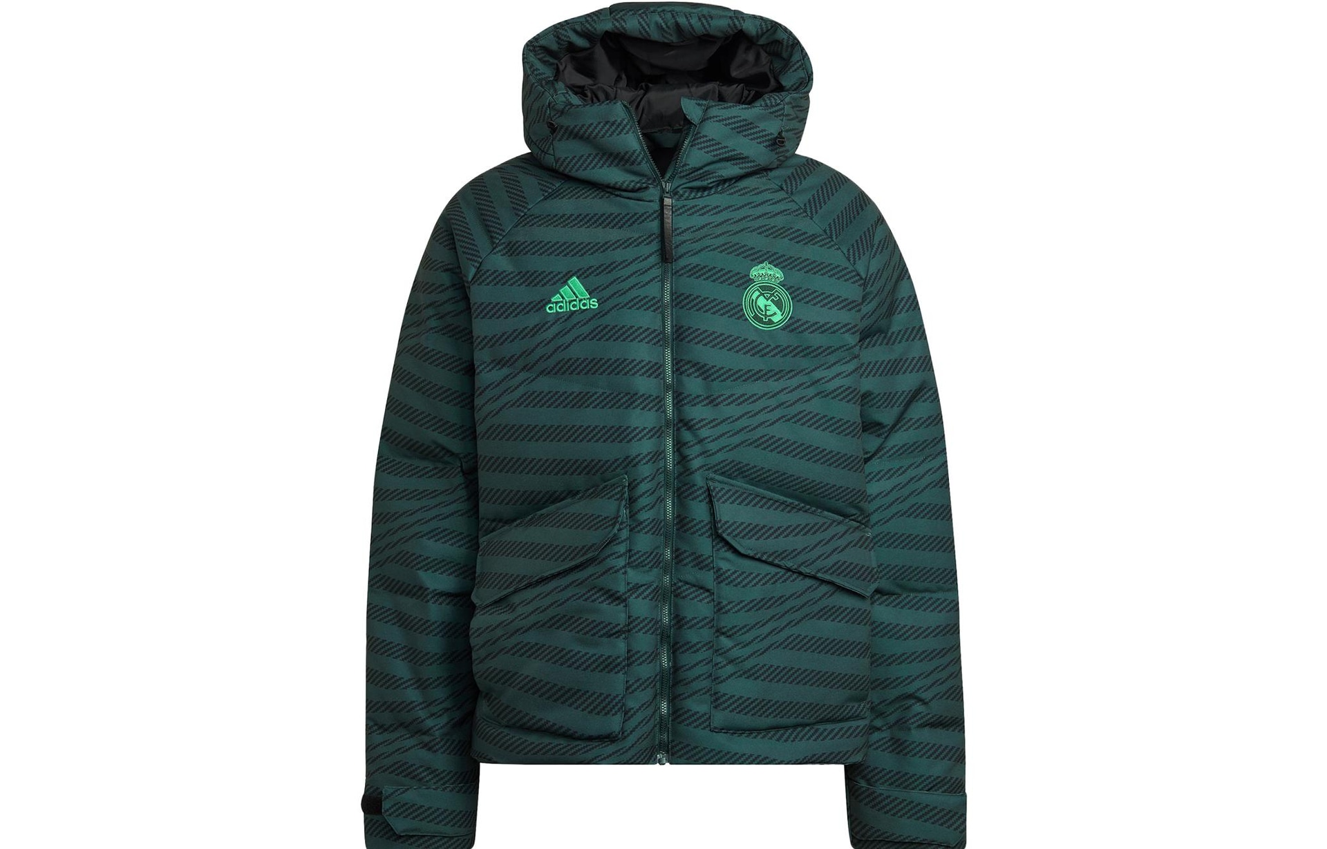Adidas Real Madrid Hoodie Puffer Jacket Green