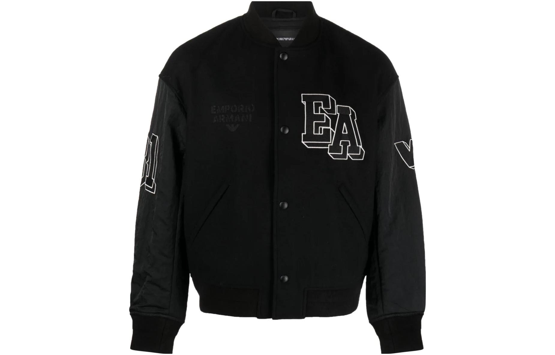 EMPORIO ARMANI/阿玛尼 Emporio Armani EA7 FW23 Logo Embroidered Single-Breasted Bomber Jacket