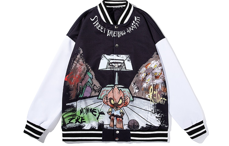 火猴/FireMonkey FireMonkey Basketball Print Jacket Black