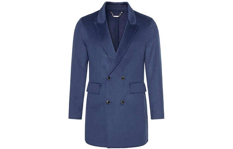 David Naman Wool Coat Navy