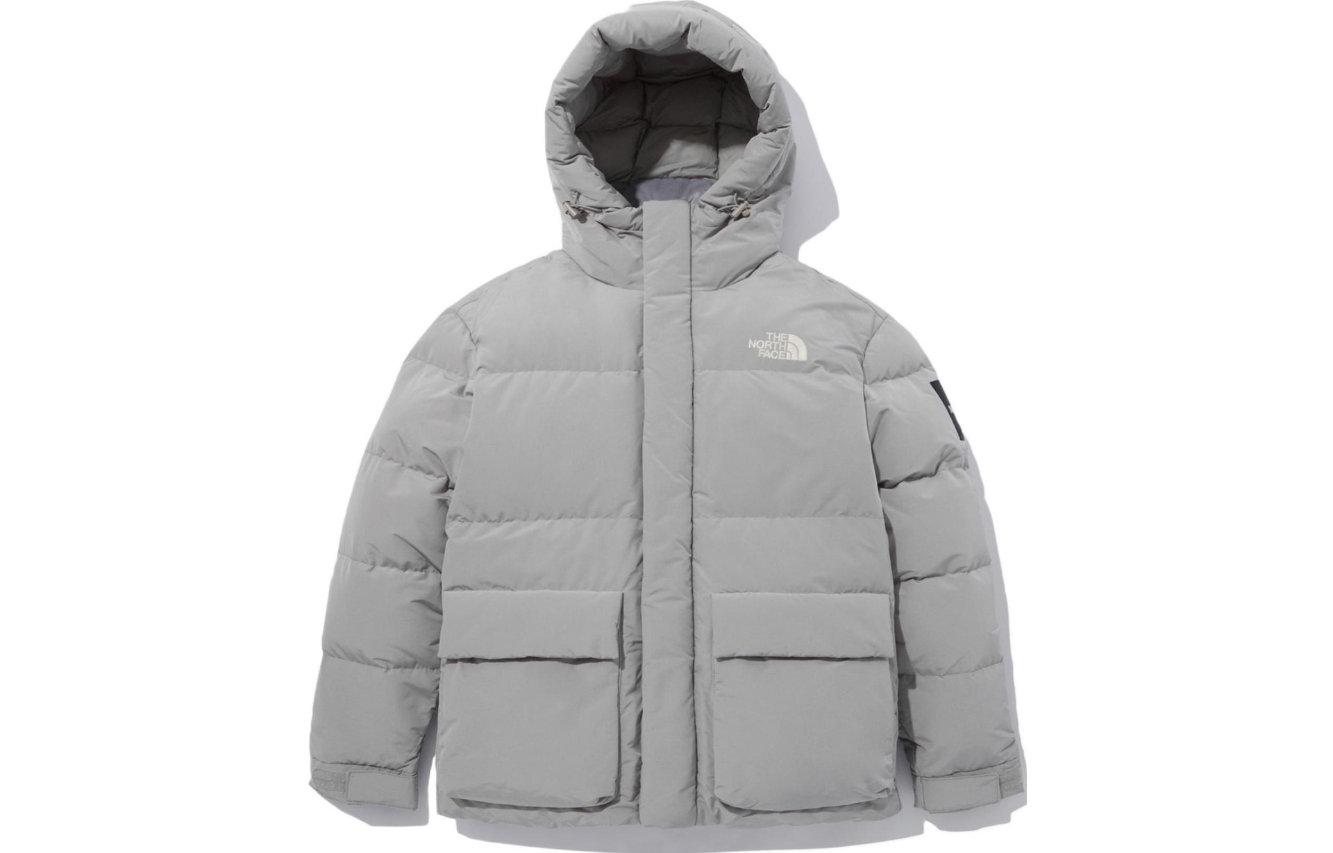 北面/THE NORTH FACE The North Face Logo Zip Hoodie Down Jacket Gray