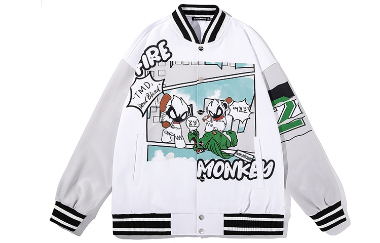 火猴/FireMonkey FireMonkey Baseball Jacket White