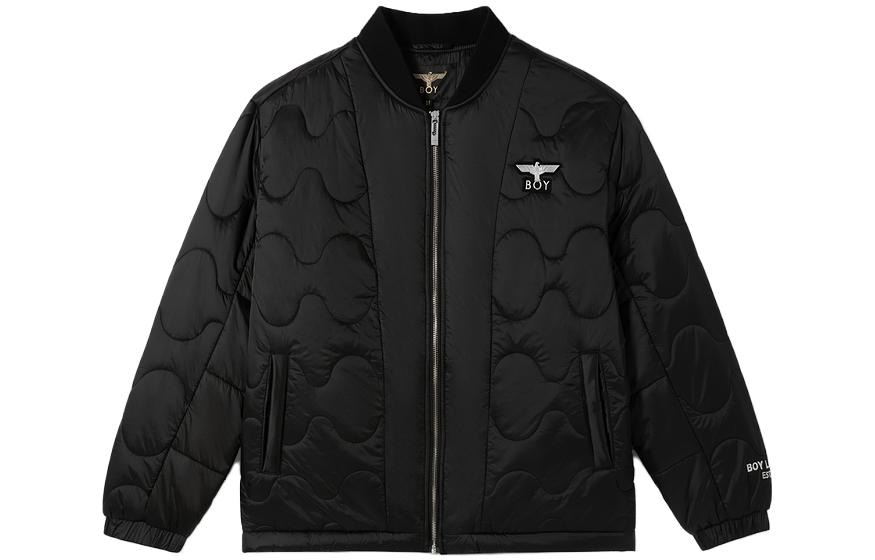 Boy London Logo Patch Half-Zip Cotton Jacket Black