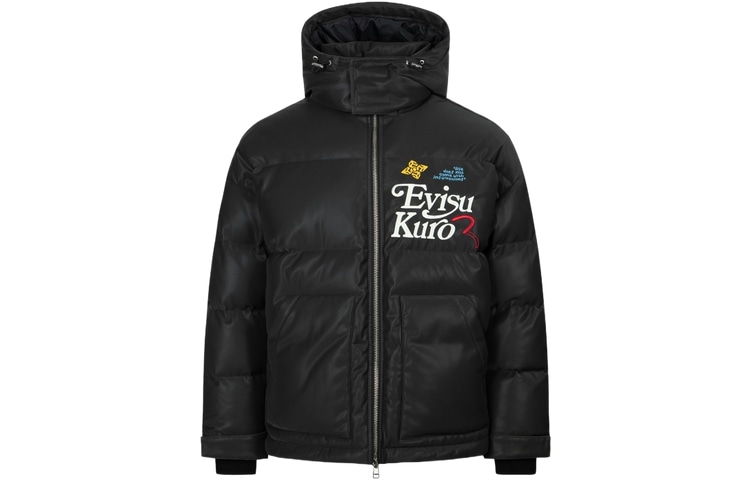 EVISU 2023AW Embroidered Down Jacket Black