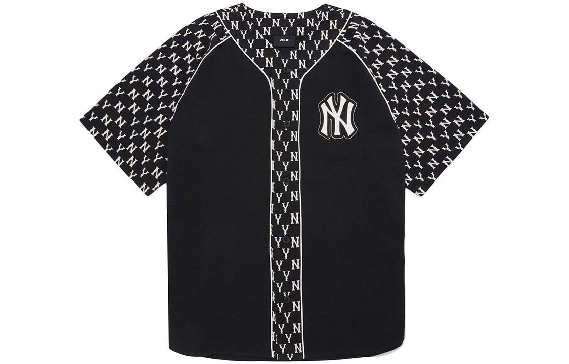 MLB Yankees Retro V-Neck Baseball Jersey Black