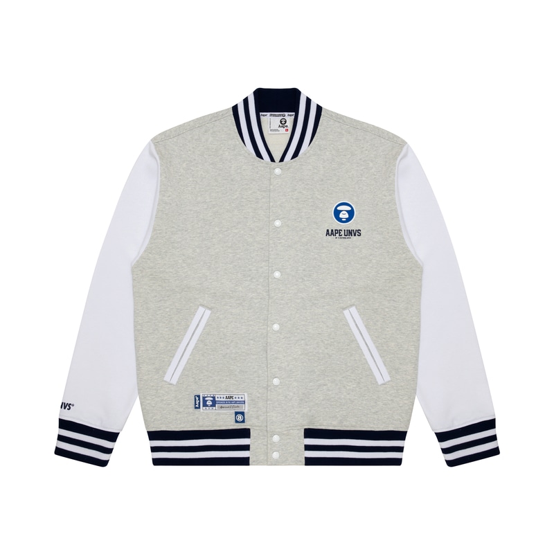 Aape SS23 Varsity Jacket Grey White