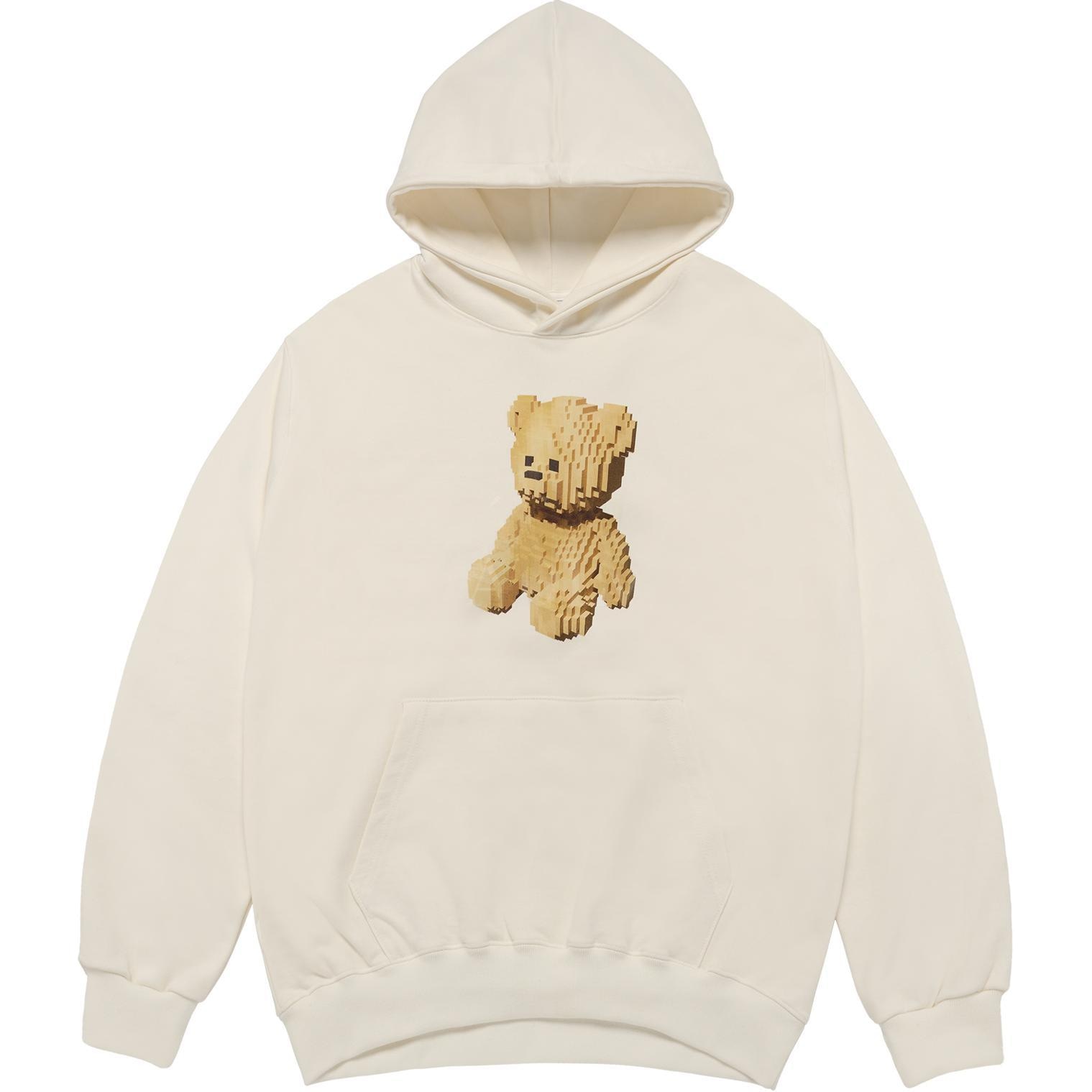 acme de la vie ADLV FW24 Bear Print Hoodie Cream