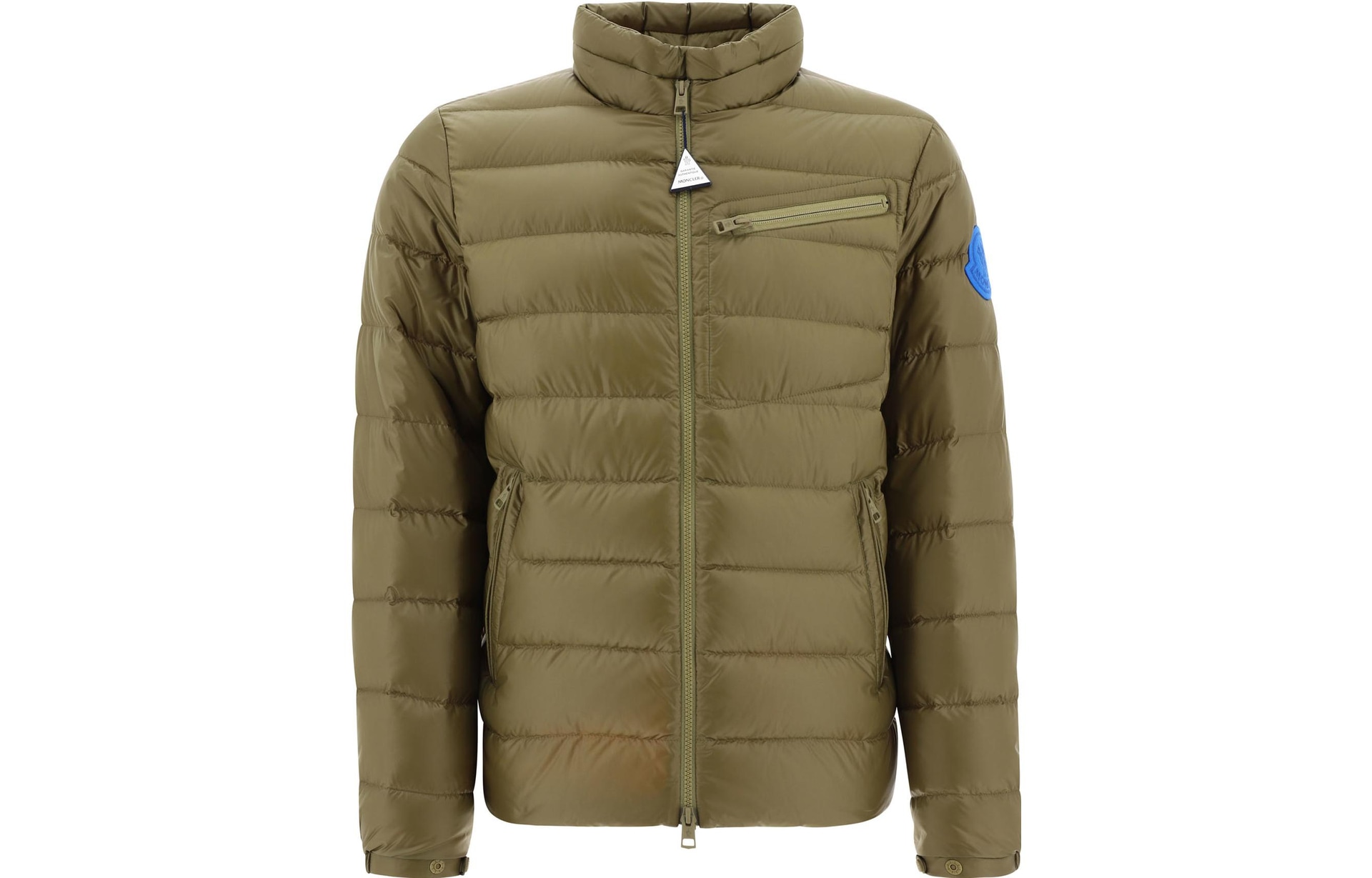 Moncler SS23 Quilted Logo Down Jacket Olive
