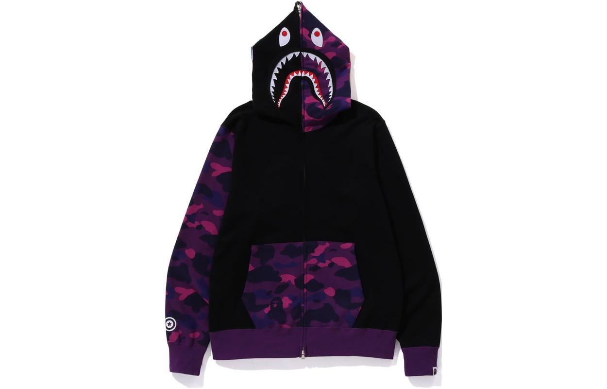 A BATHING APE Shark Print Hoodie Jacket