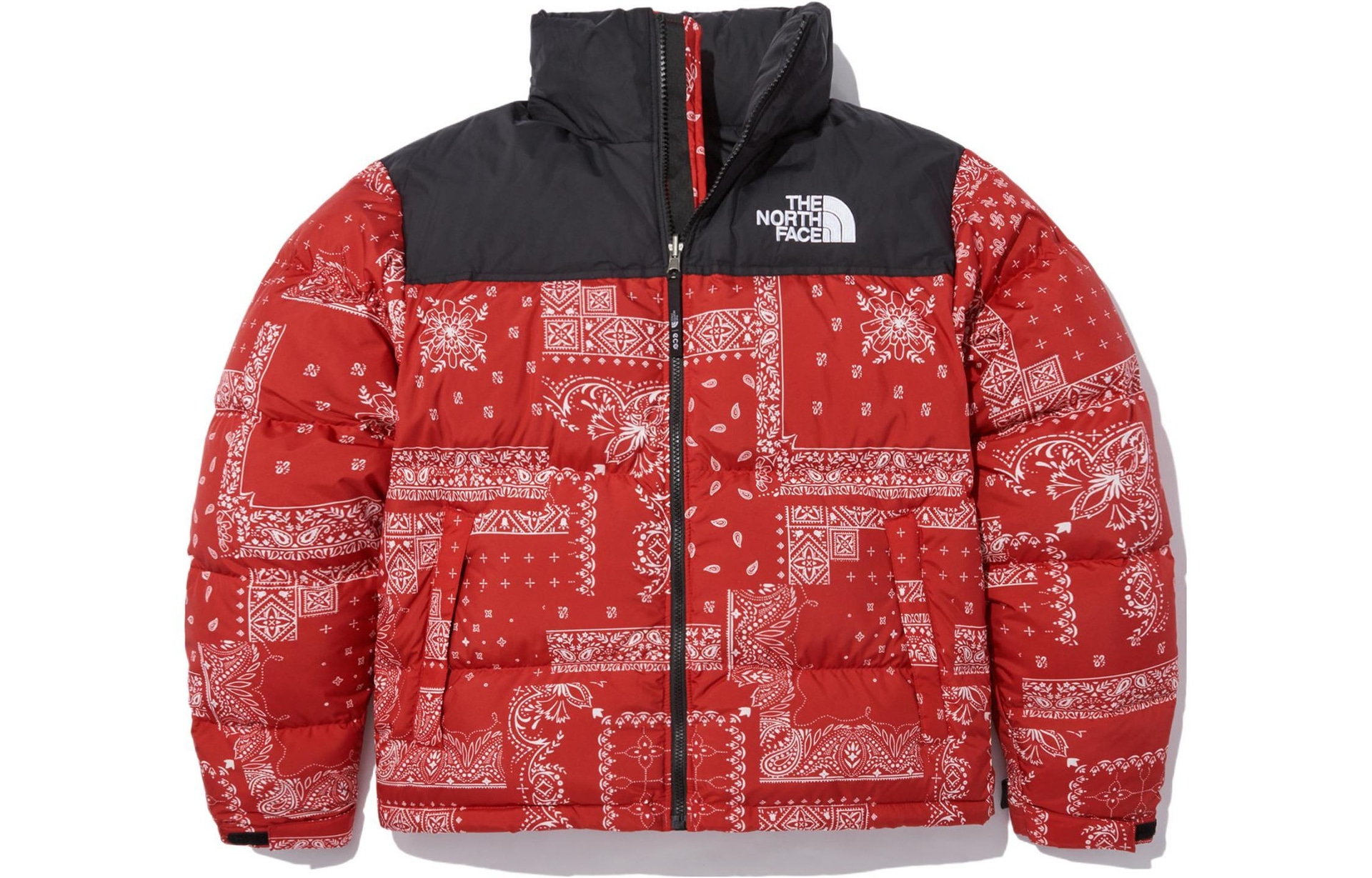 北面/THE NORTH FACE The North Face Logo Print Puffer Jacket Red