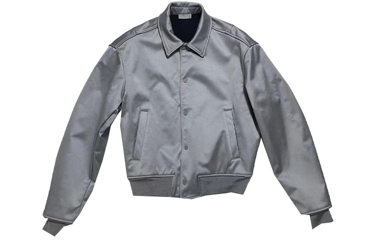 DIOR Embossed Glossy Collar Jacket Gray