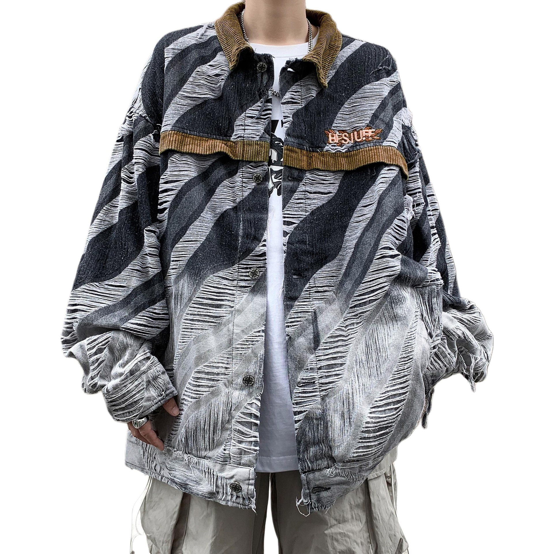 COMOWA Vintage Zebra Denim Jacket