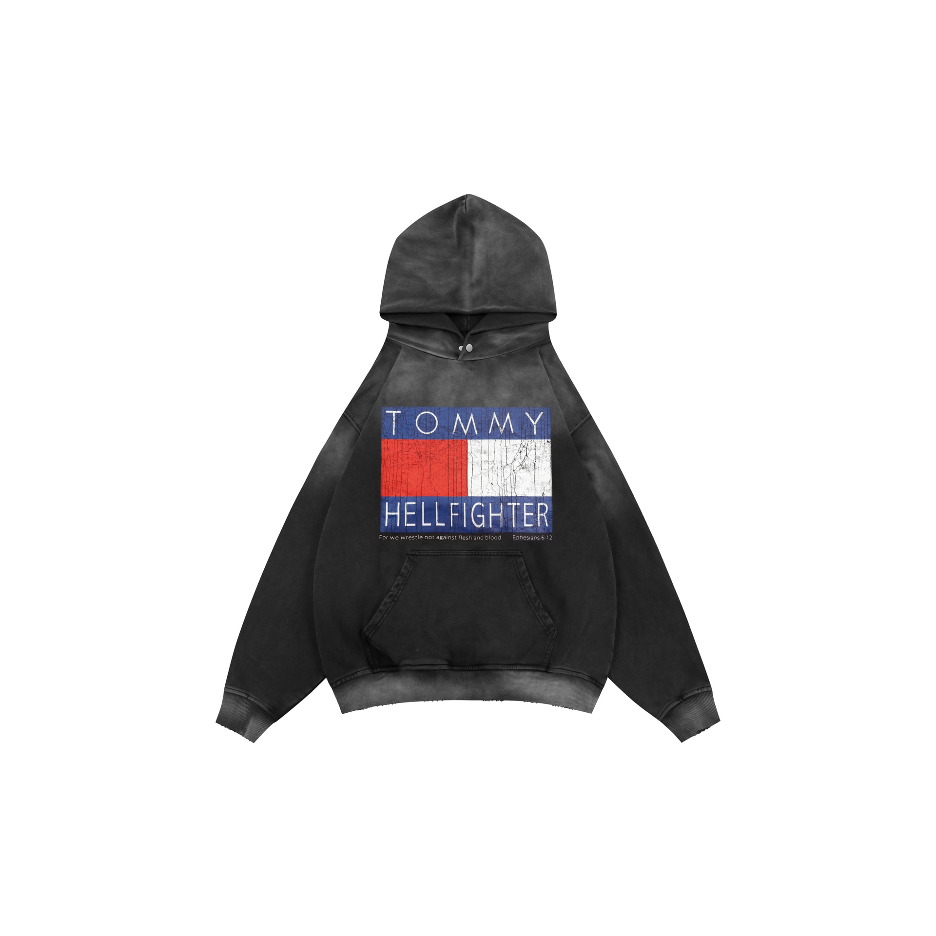 False Perception Tommy Washed Black Hoodie