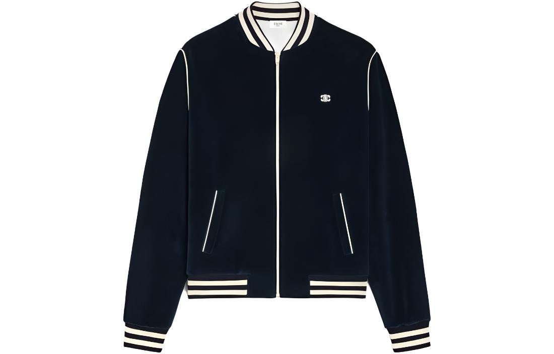CELINE FW23 Striped Logo Jacket Navy
