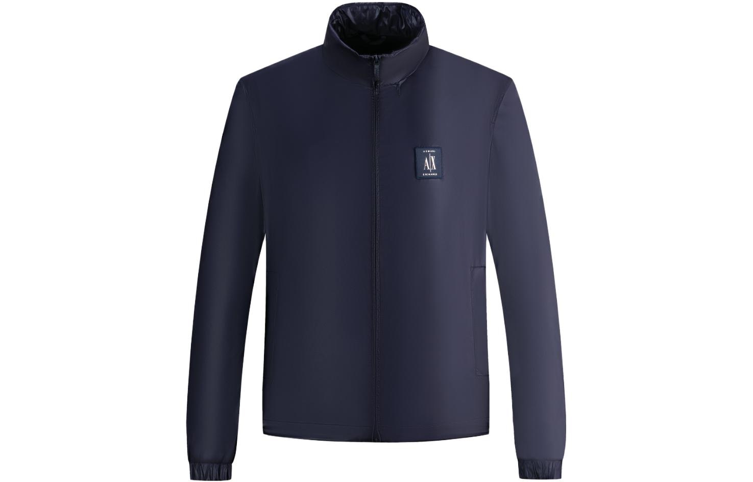 Armani Exchange Letter Logo Long Sleeve Jacket Navy