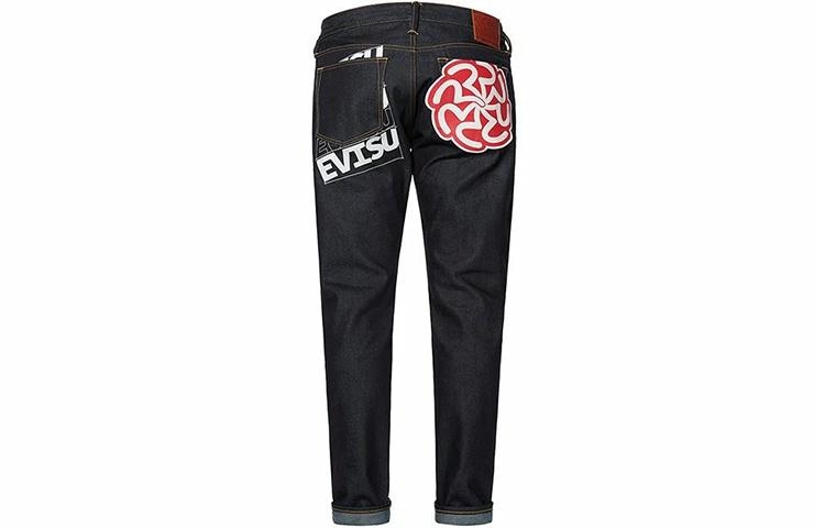 Джинсы Evisu Seagull Print Tapered Jeans Blue