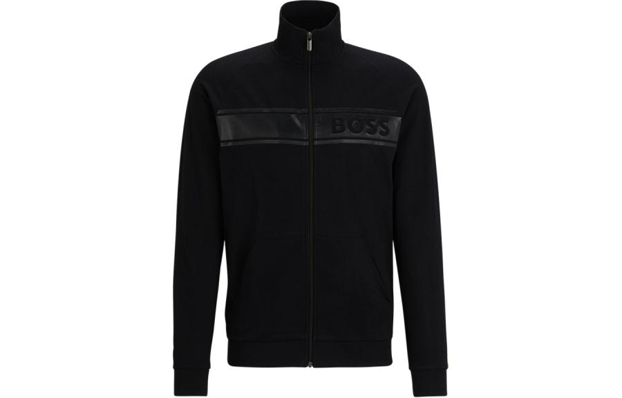 Куртка Hugo Boss SS24 Letter Print Zip-Up Jacket Black