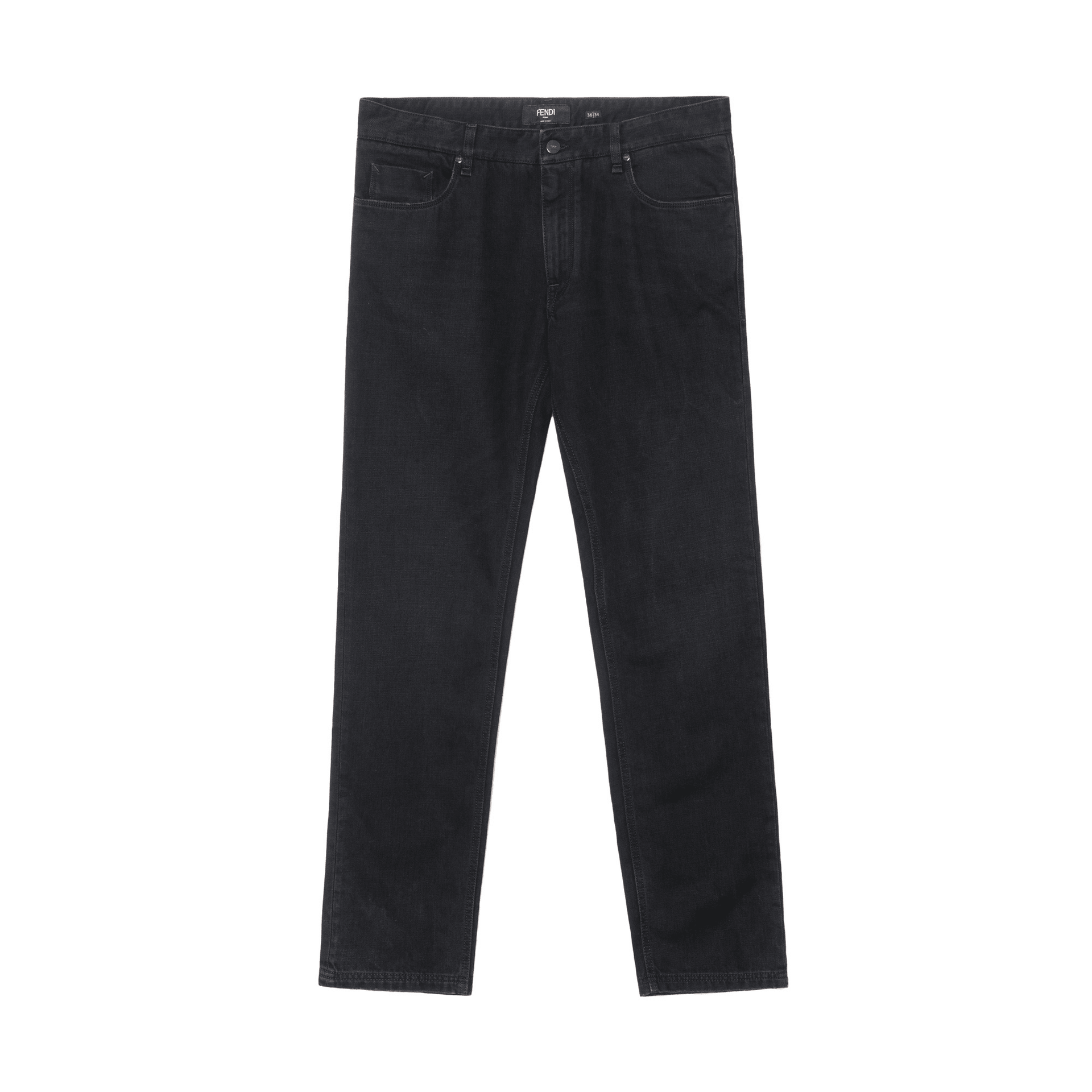 FENDI/芬迪 Fendi Logo Straight Jeans Black