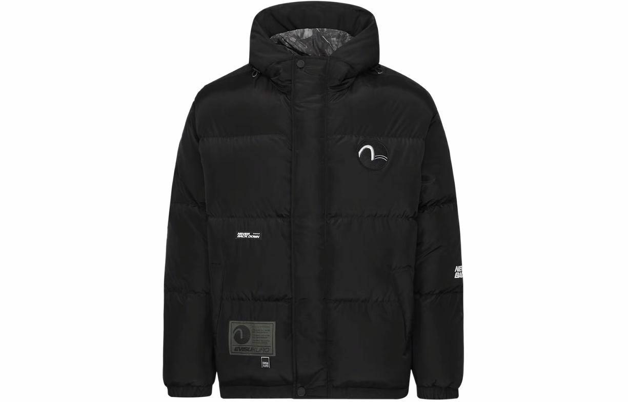 EVISU Hooded Down Jacket Black
