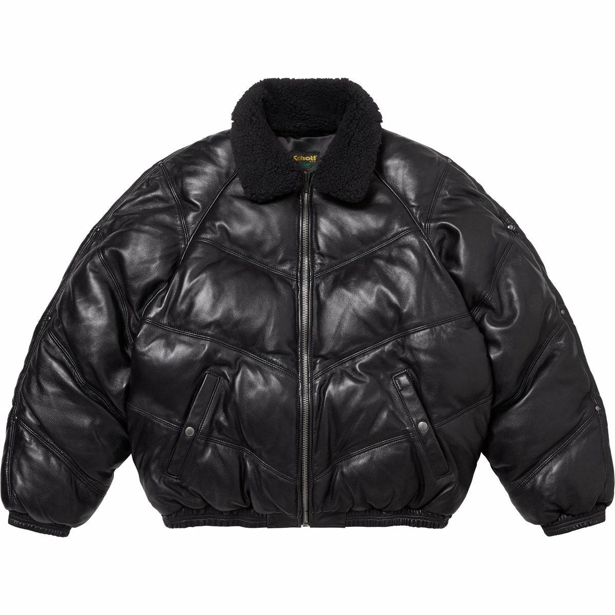 Supreme x Schott Chevron Leather Down Puffer Jacket