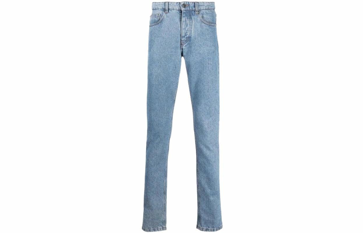 AMIPARIS SS22 Mid-Rise Straight Jeans Blue