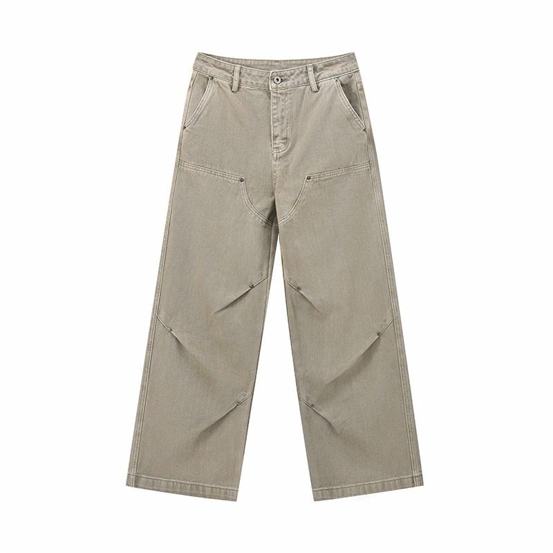 OX-FREAK Geometric Deconstructed Vintage Jeans Green