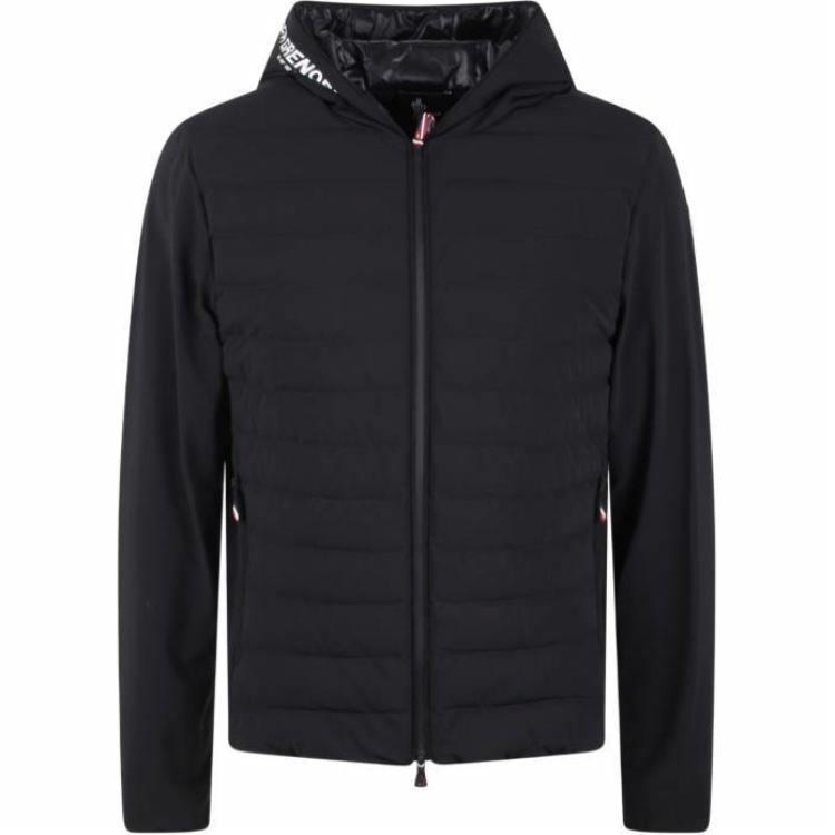 Moncler Grenoble Moncler Logo Hoodie Down Jacket Black