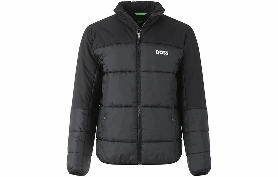 HUGO BOSS Green SS24 Colorblock Logo Cotton Jacket