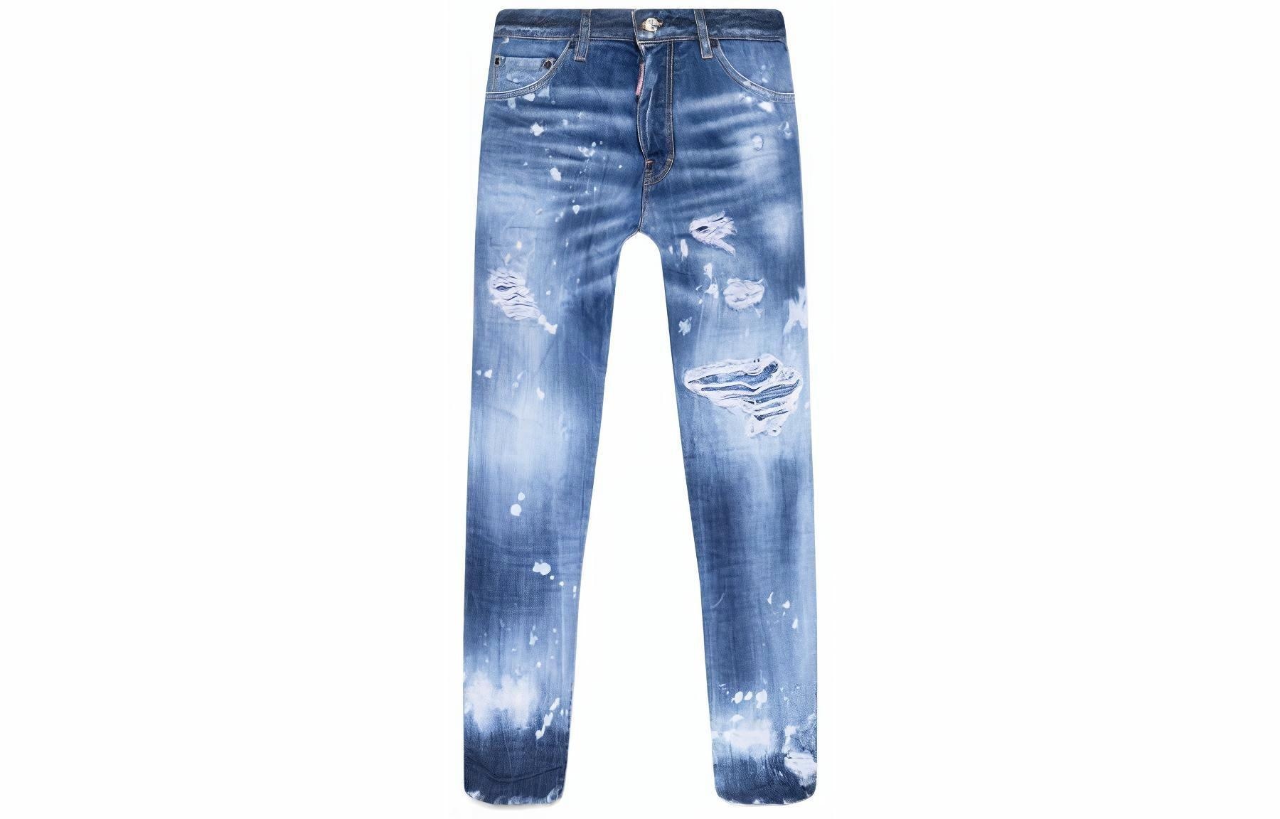 DSQUARED 2 DSQUARED2 FW22 Distressed Slim Jeans Blue